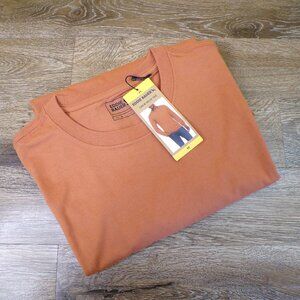 EDDIE BAUER NWT Men's Crew Neck Long Sleeve Orange Tee Med